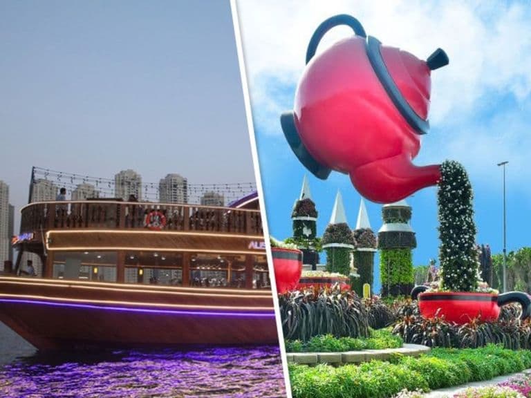 Dubai Miracle Garden and Dhow Cruise Dubai Marina